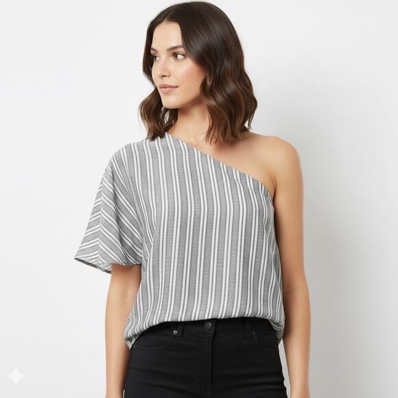 VICI Tops - Vici One Shoulder One Shoulder Flutter Sleeve Blouse Size L